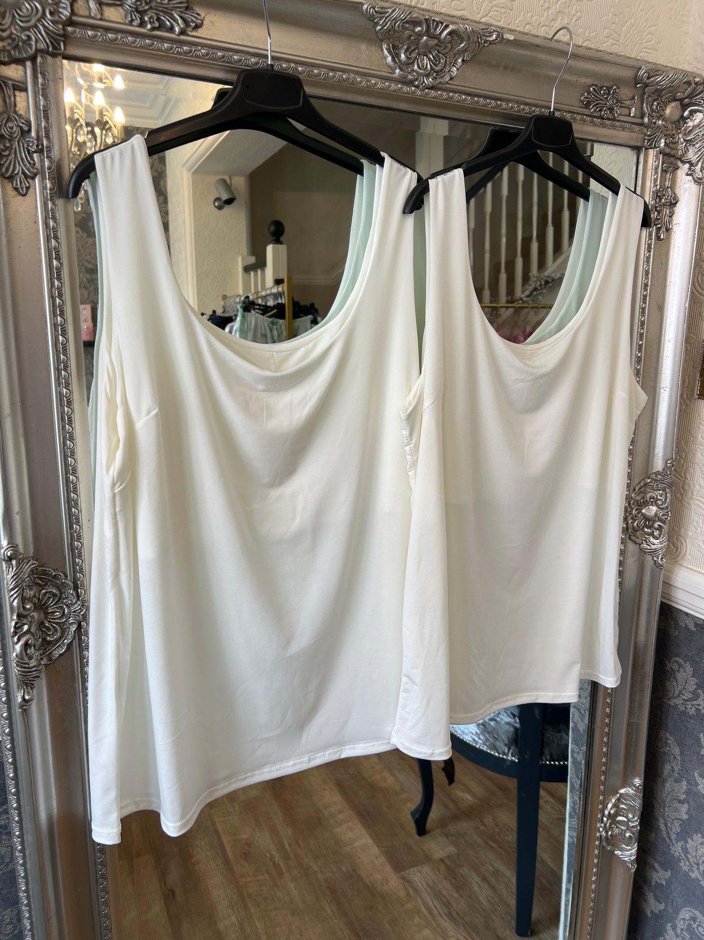 White plus size double layered vest