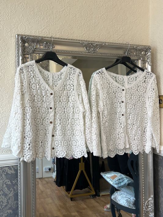 Crochet button up top