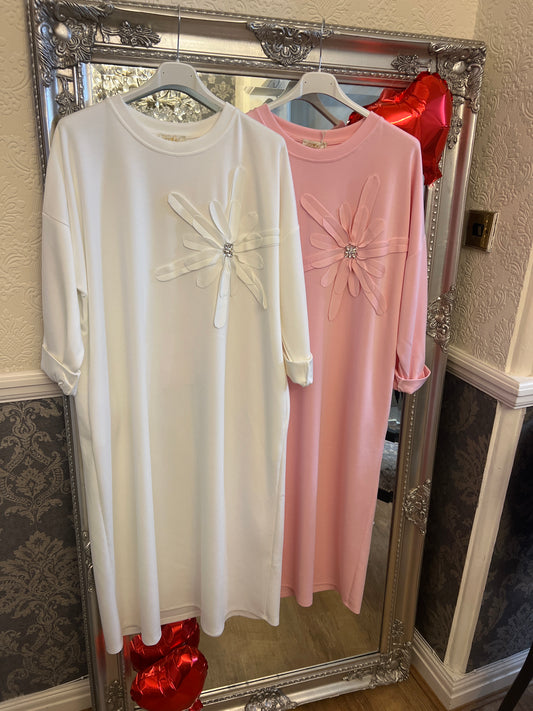 Diamanté flower dress