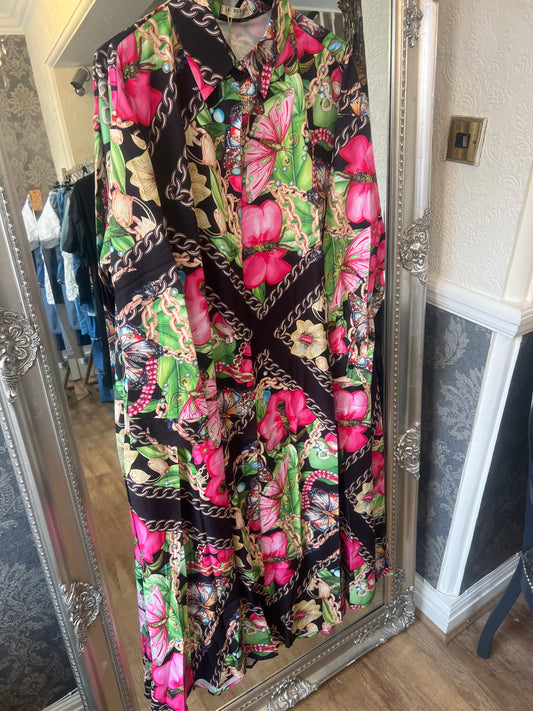 Flower button up dress