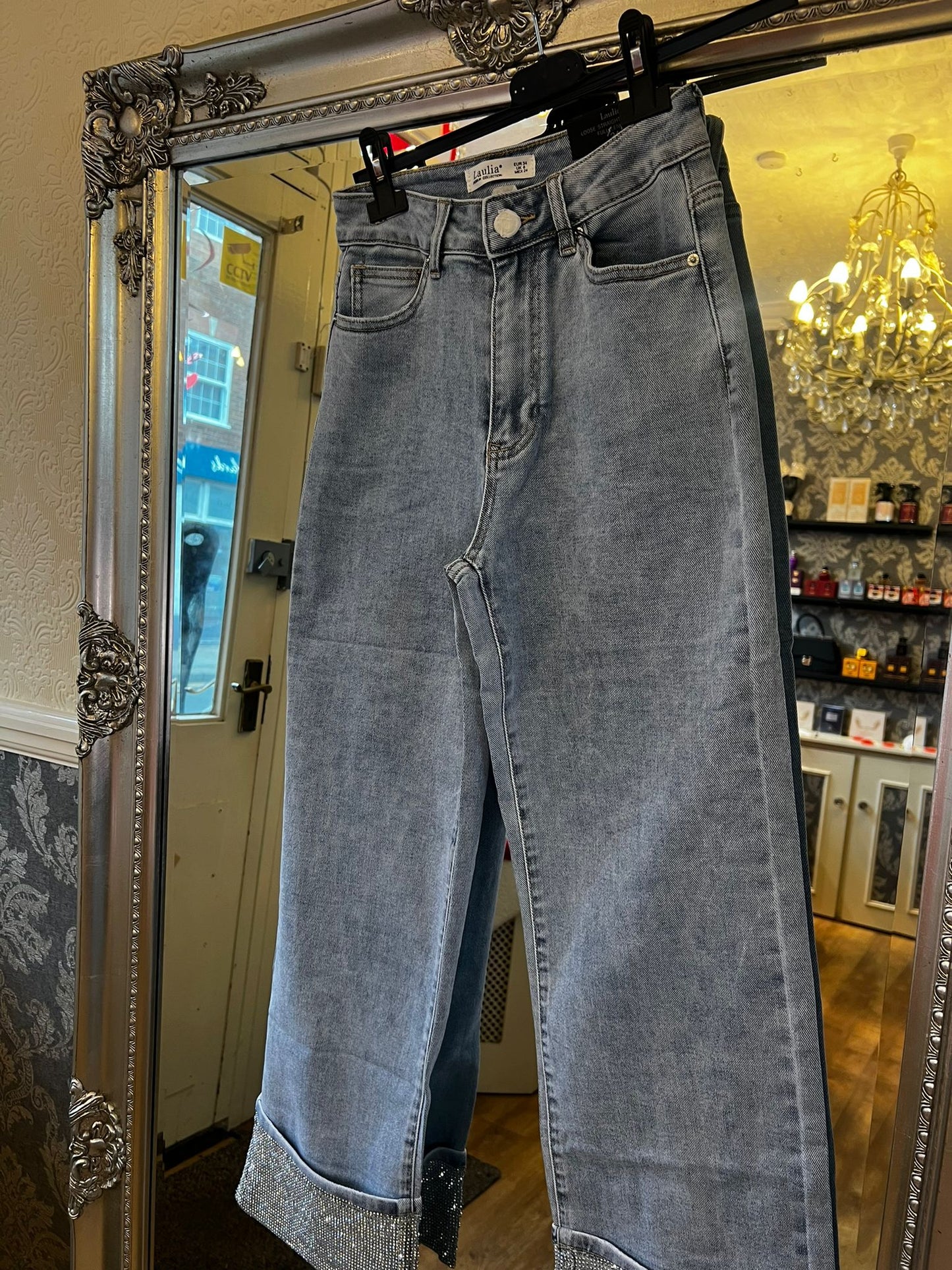 Diamonte Cuffed Jeans