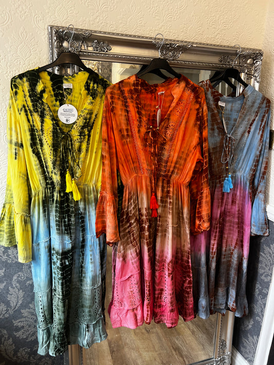 Tie dye midi dress