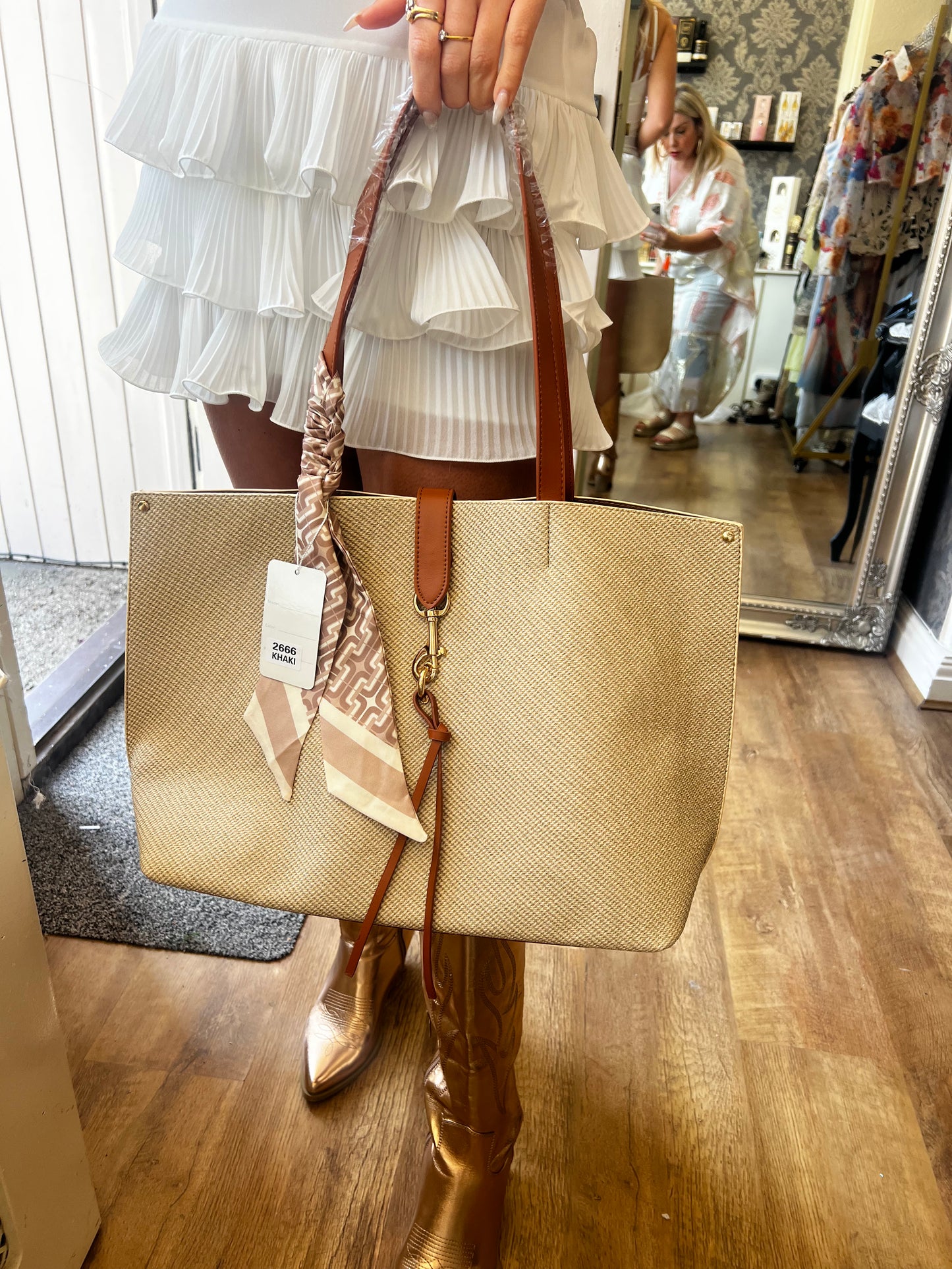 Cream & Tan Bag