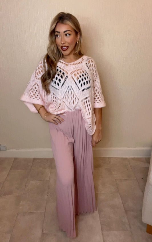 Pleated Wide Leg Trousers