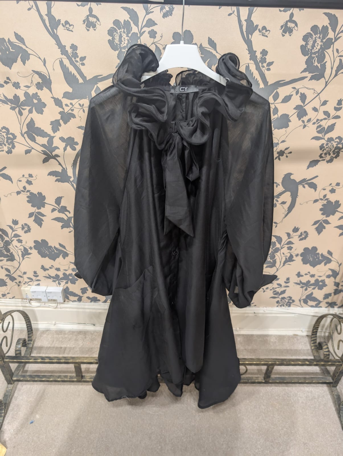 Black ruffle dress