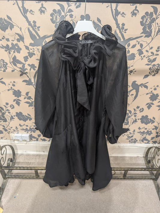 Black ruffle dress