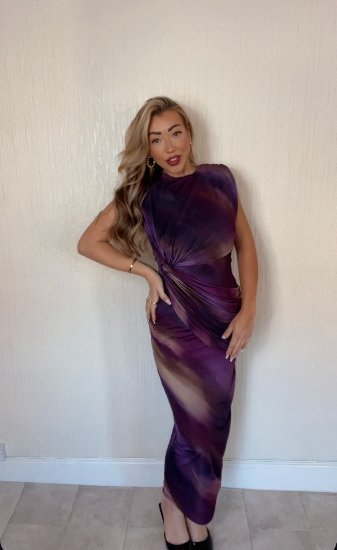 Draped long dress