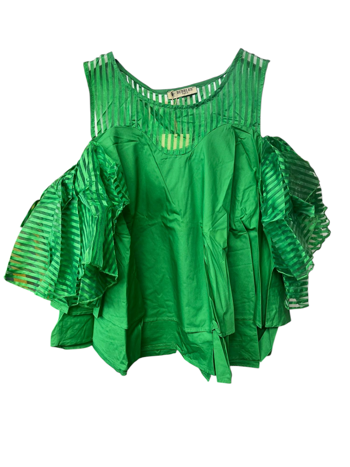 Cold shoulder ruffle top