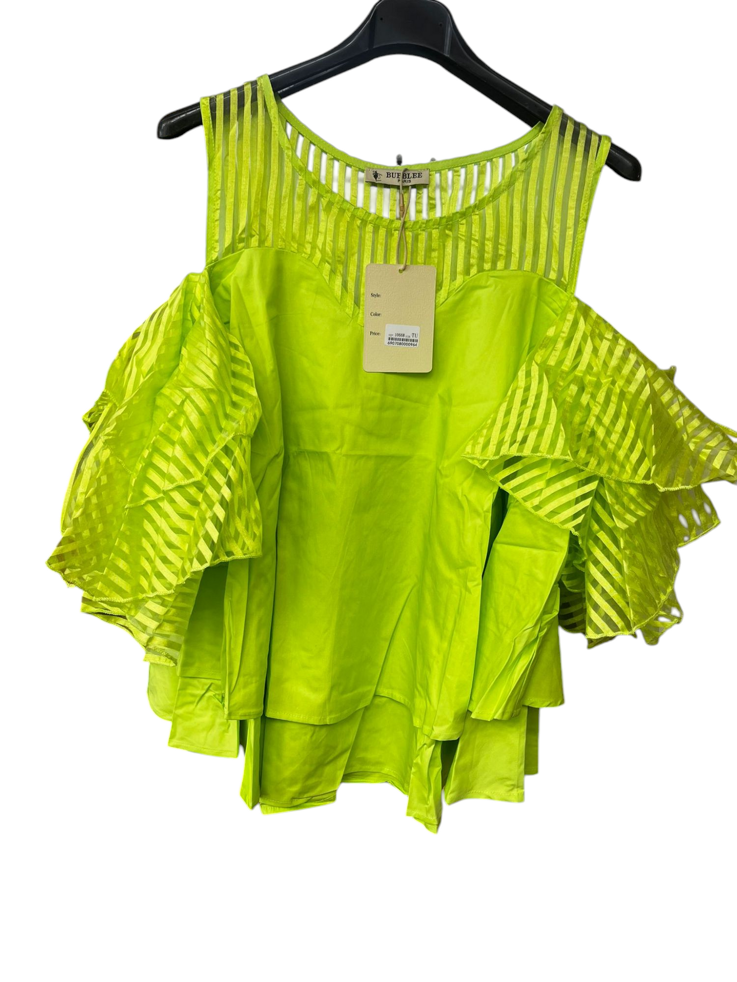 Cold shoulder ruffle top